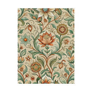 Folk Floral Pattern, Middle Eastern Inspired 01 - 18 in x 24 in Matte Poster