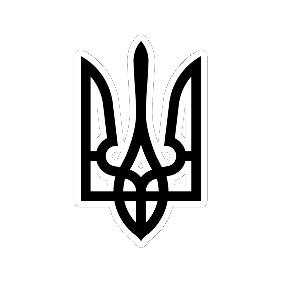 Tryzub (Black) - 3" x 3" Kiss-Cut Sticker