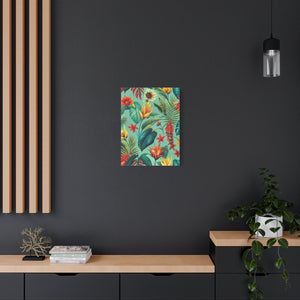 Folk Floral Pattern, Brazilian Inspired 02 - 18 in x 24 in Matte Canvas, Stretched, 1.25 in