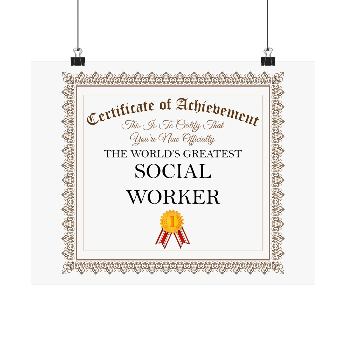 World's Greatest Social Worker - 14 in x 11 in Matte Poster