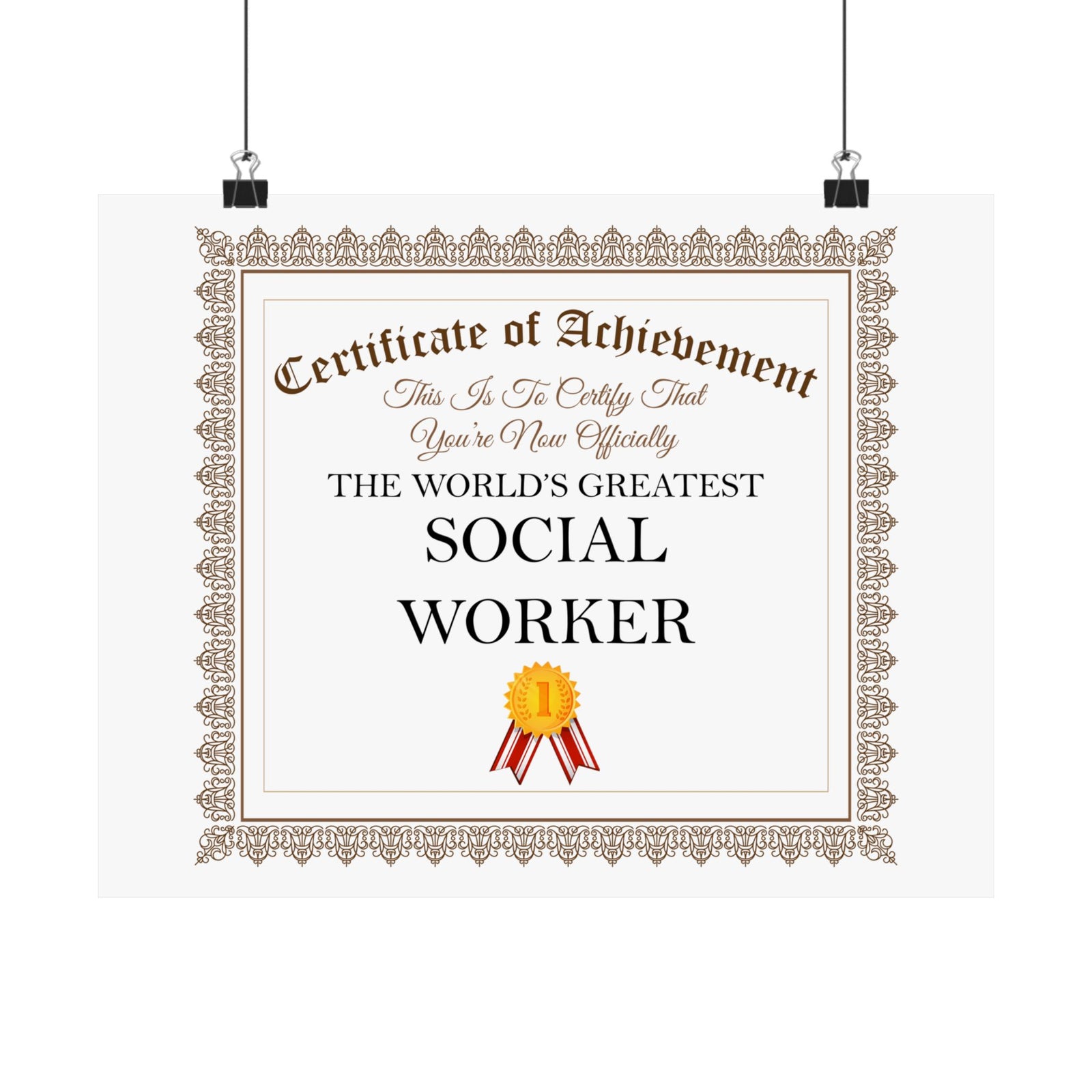 World's Greatest Social Worker - 14 in x 11 in Matte Poster
