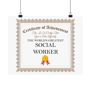 World's Greatest Social Worker - 14 in x 11 in Matte Poster
