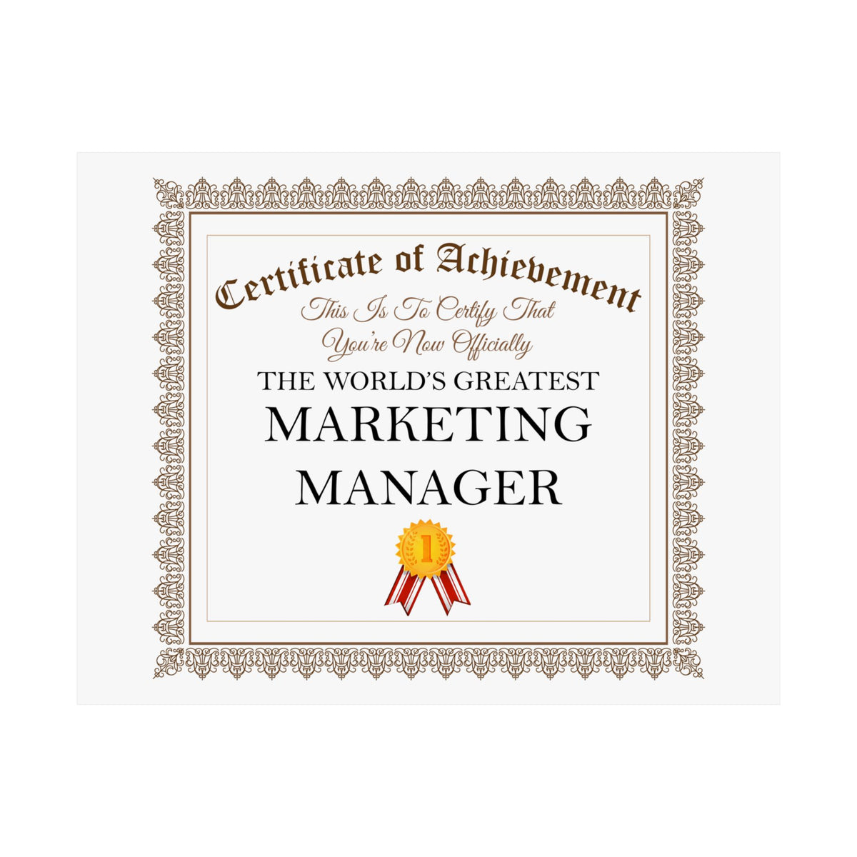 World's Greatest Marketing Manager - 14 in x 11 in Matte Poster