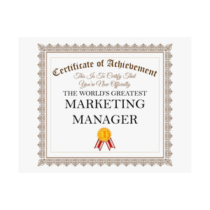 World's Greatest Marketing Manager - 14 in x 11 in Matte Poster