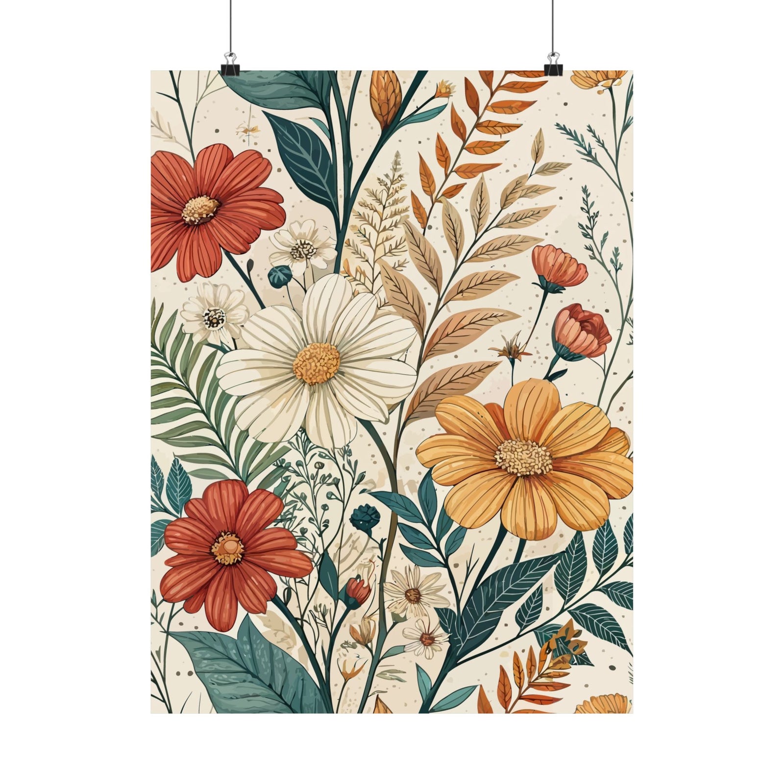 Wildflowers Pattern 069 - 18 in x 24 in Matte Poster