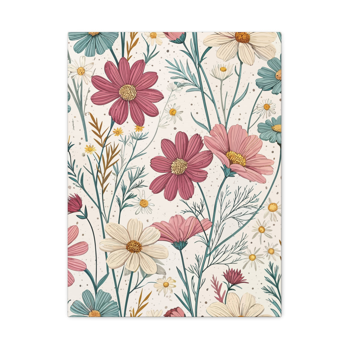 Wildflowers Pattern 110 - 18 in x 24 in Matte Canvas, Stretched, 1.25 in