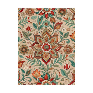 Folk Floral Pattern, Moroccan Inspired 03 - 18 in x 24 in Matte Poster