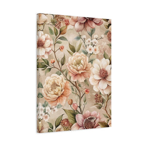 Folk Floral Pattern, Japanese Inspired 03 - 18 in x 24 in Matte Canvas, Stretched, 1.25 in