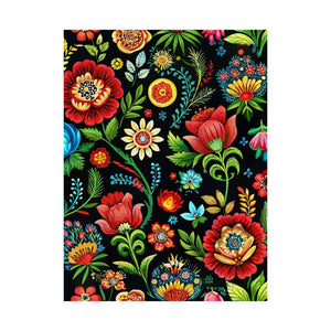 Folk Floral Pattern, Hungarian Inspired 07 - 18 in x 24 in Matte Poster