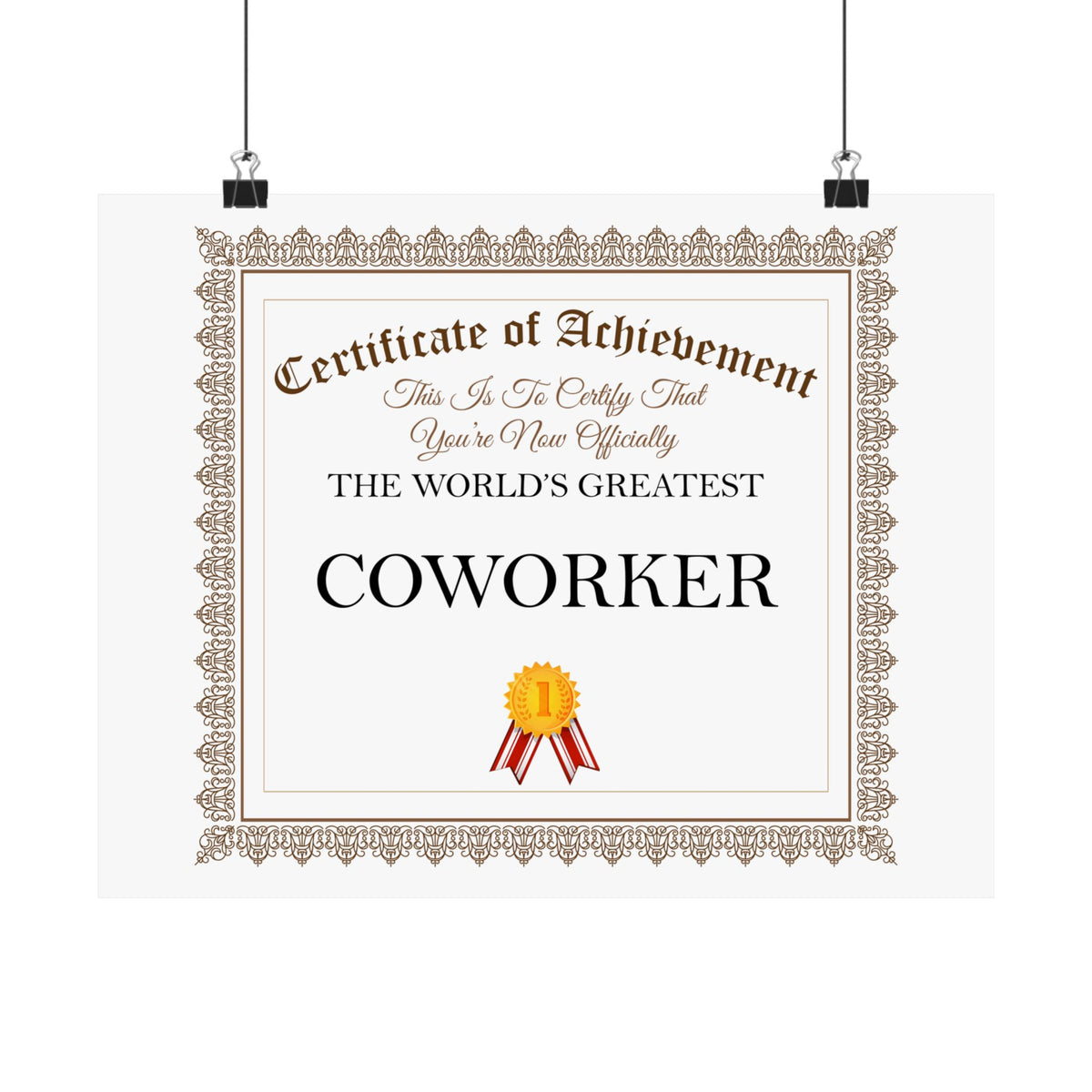 World's Greatest Coworker - 14 in x 11 in Matte Poster