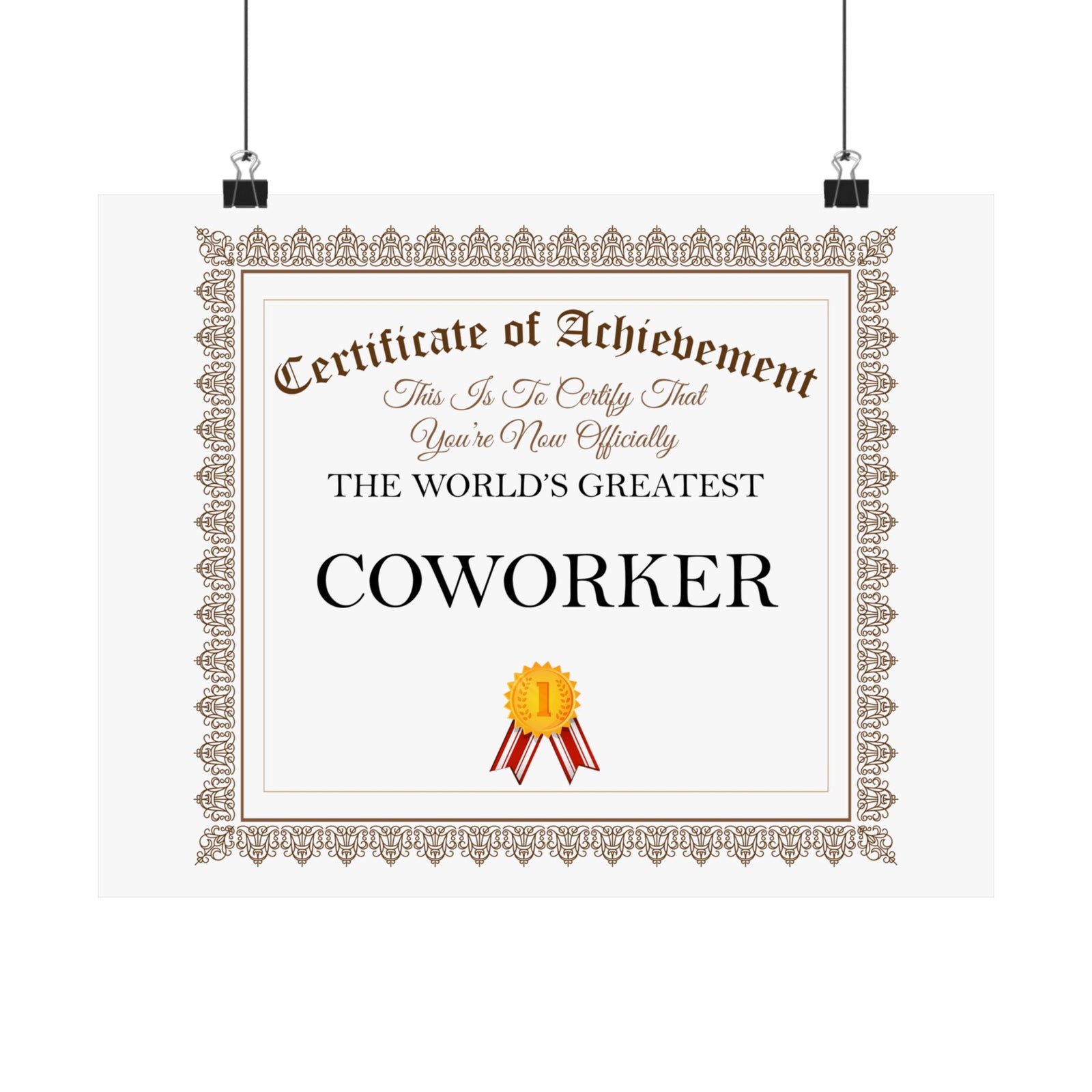 World's Greatest Coworker - 14 in x 11 in Matte Poster