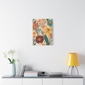 Wildflowers Pattern 171 - 18 in x 24 in Matte Canvas, Stretched, 1.25 in