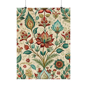 Folk Floral Pattern, Indian Inspired 07 - 18 in x 24 in Matte Poster