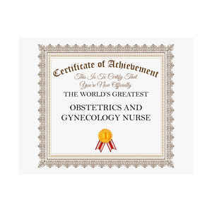 World's Greatest Obstetrics And Gynecology Nurse - 14 in x 11 in Matte Poster