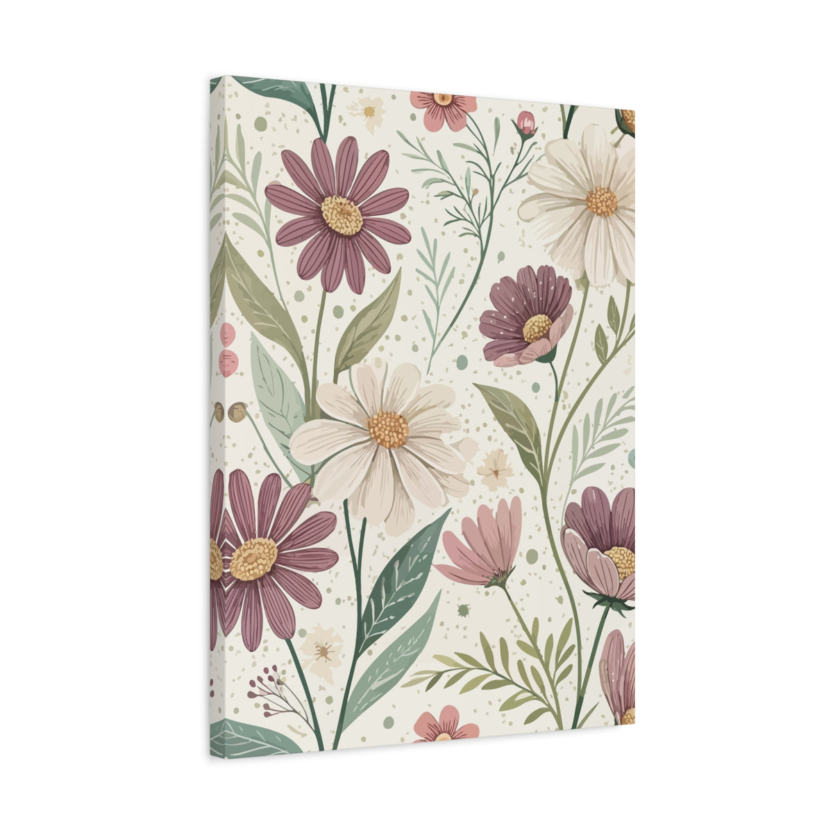Wildflowers Pattern 112 - 18 in x 24 in Matte Canvas, Stretched, 1.25 in
