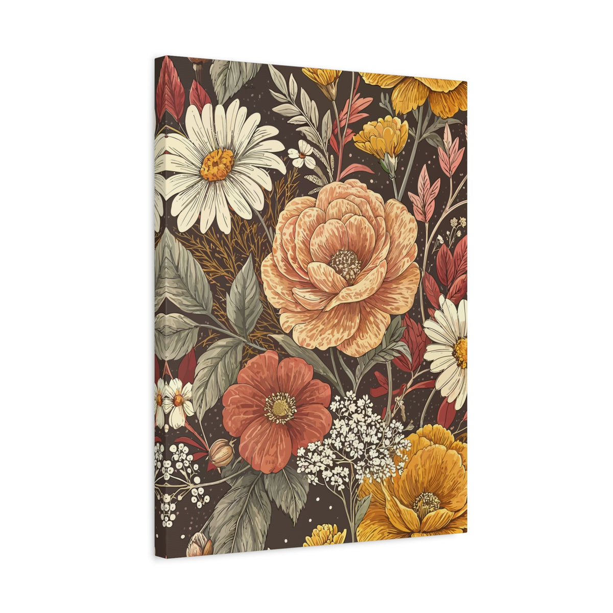 Wildflowers Pattern 025 - 18 in x 24 in Matte Canvas, Stretched, 1.25 in