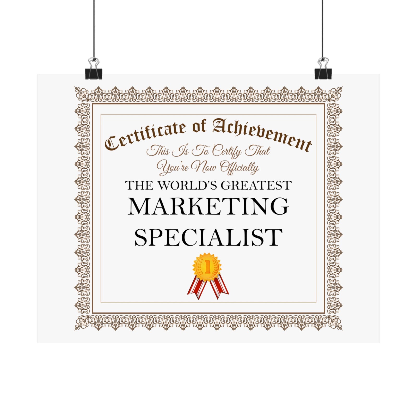 World's Greatest Marketing Specialist - 14 in x 11 in Matte Poster