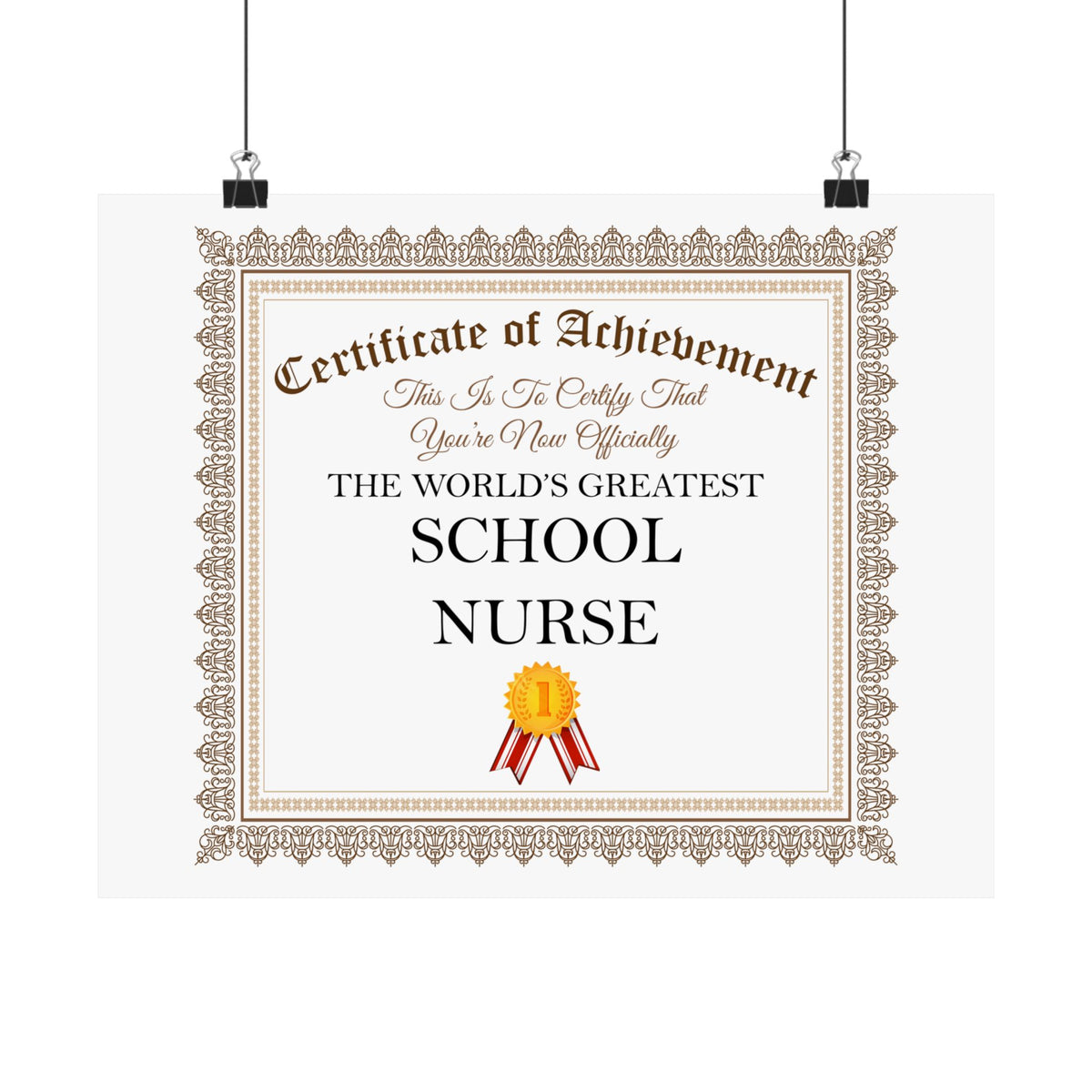World's Greatest School Nurse - 14 in x 11 in Matte Poster