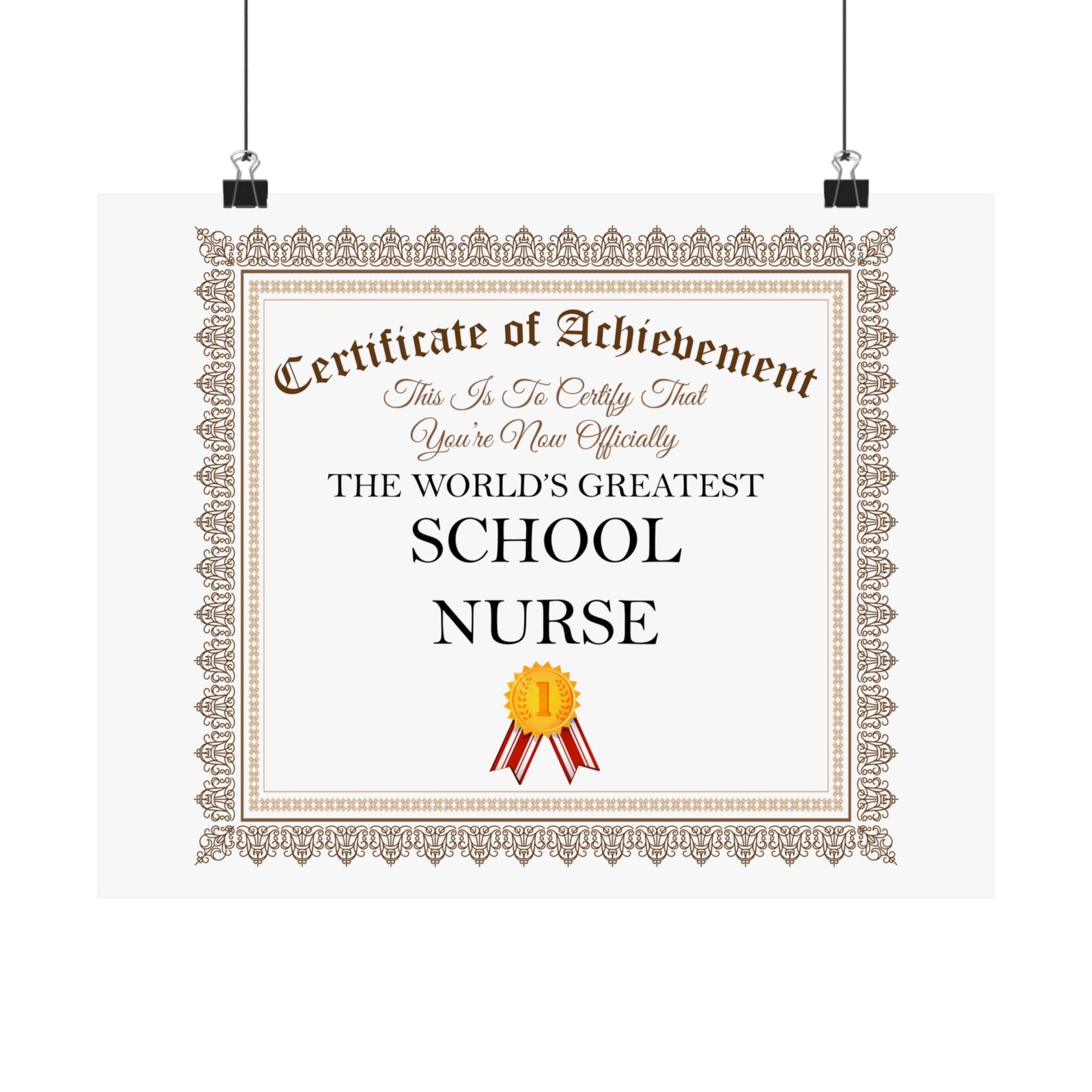 World's Greatest School Nurse - 14 in x 11 in Matte Poster