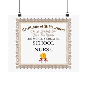 World's Greatest School Nurse - 14 in x 11 in Matte Poster