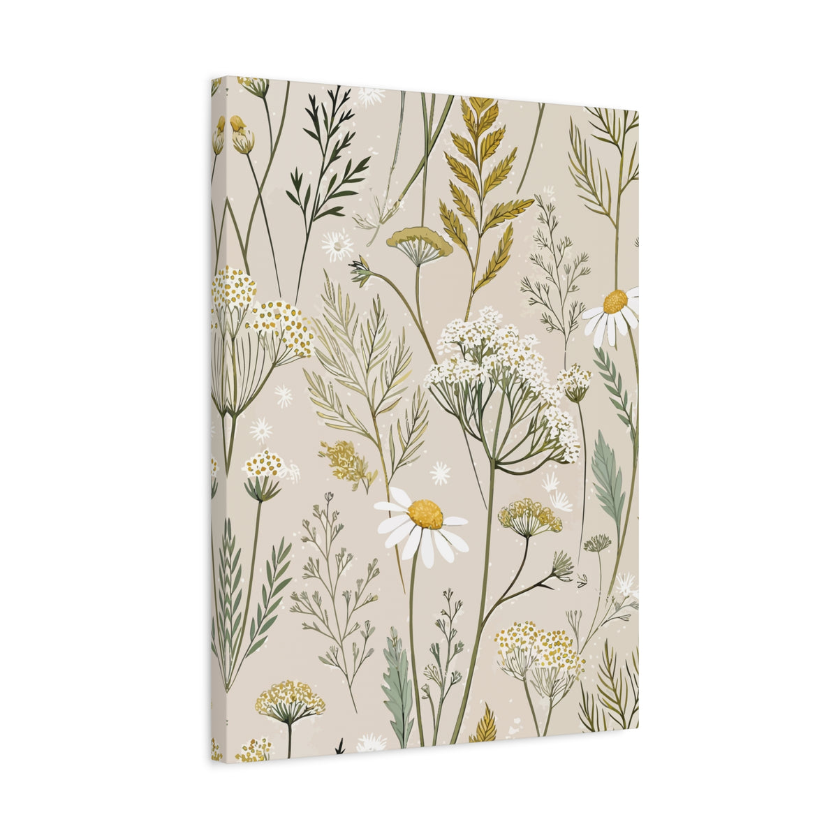 Wildflowers Pattern 057 - 18 in x 24 in Matte Canvas, Stretched, 1.25 in