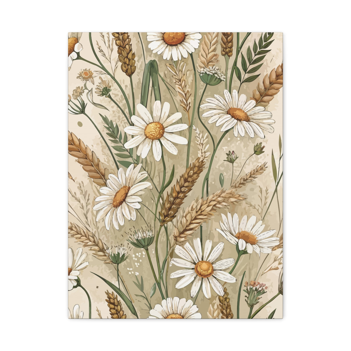 Wildflowers Pattern 132 - 18 in x 24 in Matte Canvas, Stretched, 1.25 in