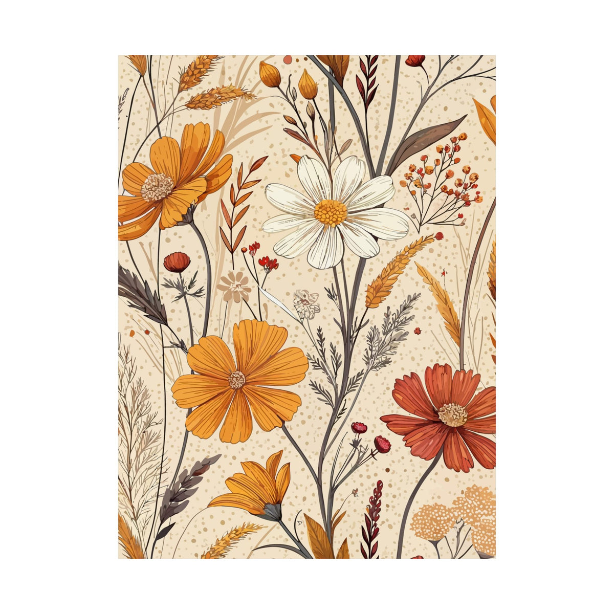 Wildflowers Pattern 021 - 18 in x 24 in Matte Poster