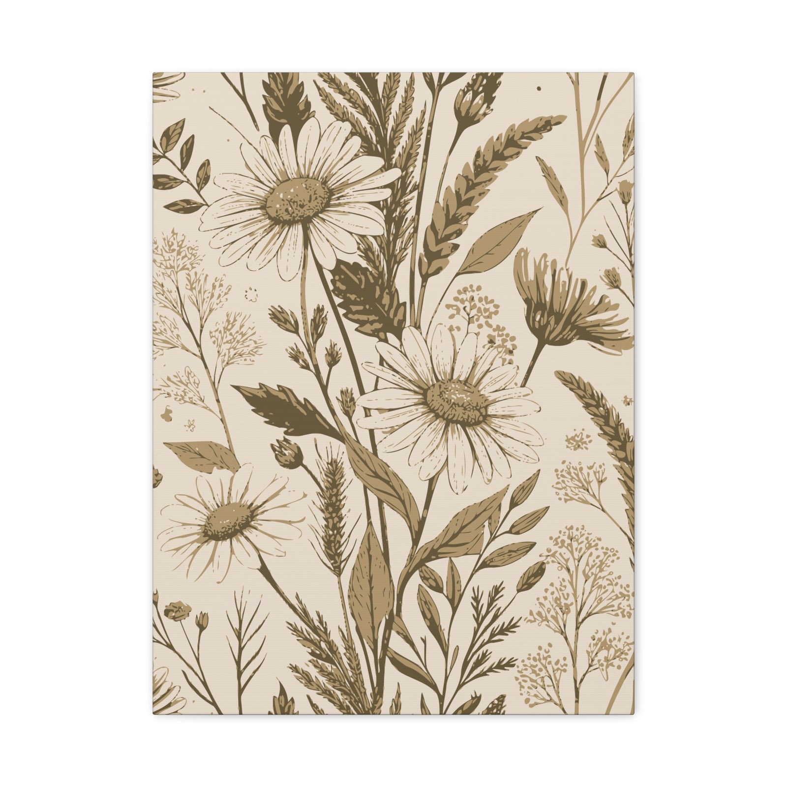 Wildflowers Pattern 011 - 18 in x 24 in Matte Canvas, Stretched, 1.25 in