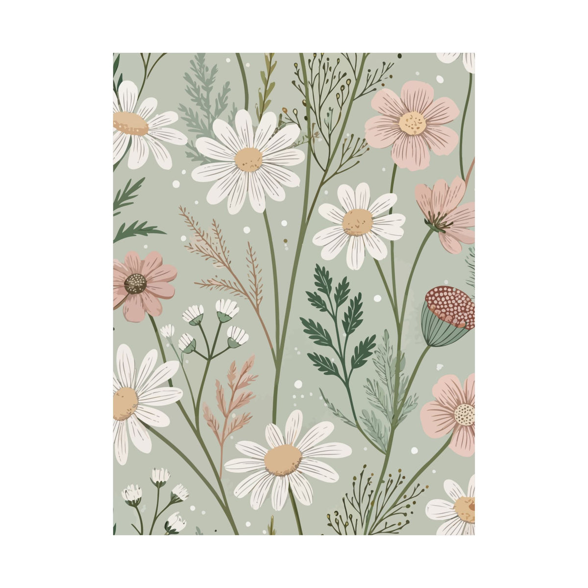 Wildflowers Pattern 144 - 18 in x 24 in Matte Poster