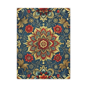 Folk Floral Pattern, Iranian Inspired 01 - 18 in x 24 in Matte Canvas, Stretched, 1.25 in