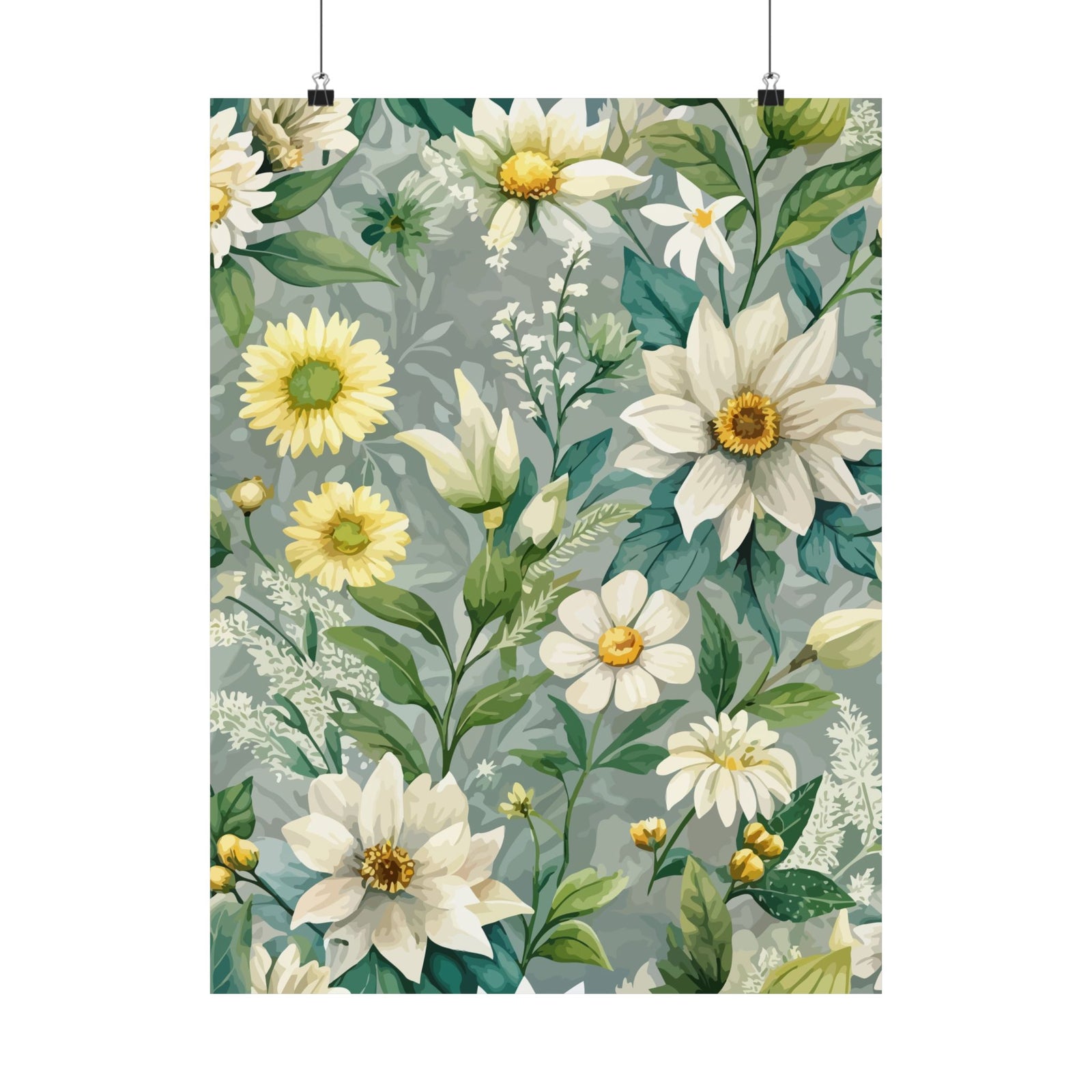 Folk Floral Pattern, Alpine Inspired 04 - 18 in x 24 in Matte Poster