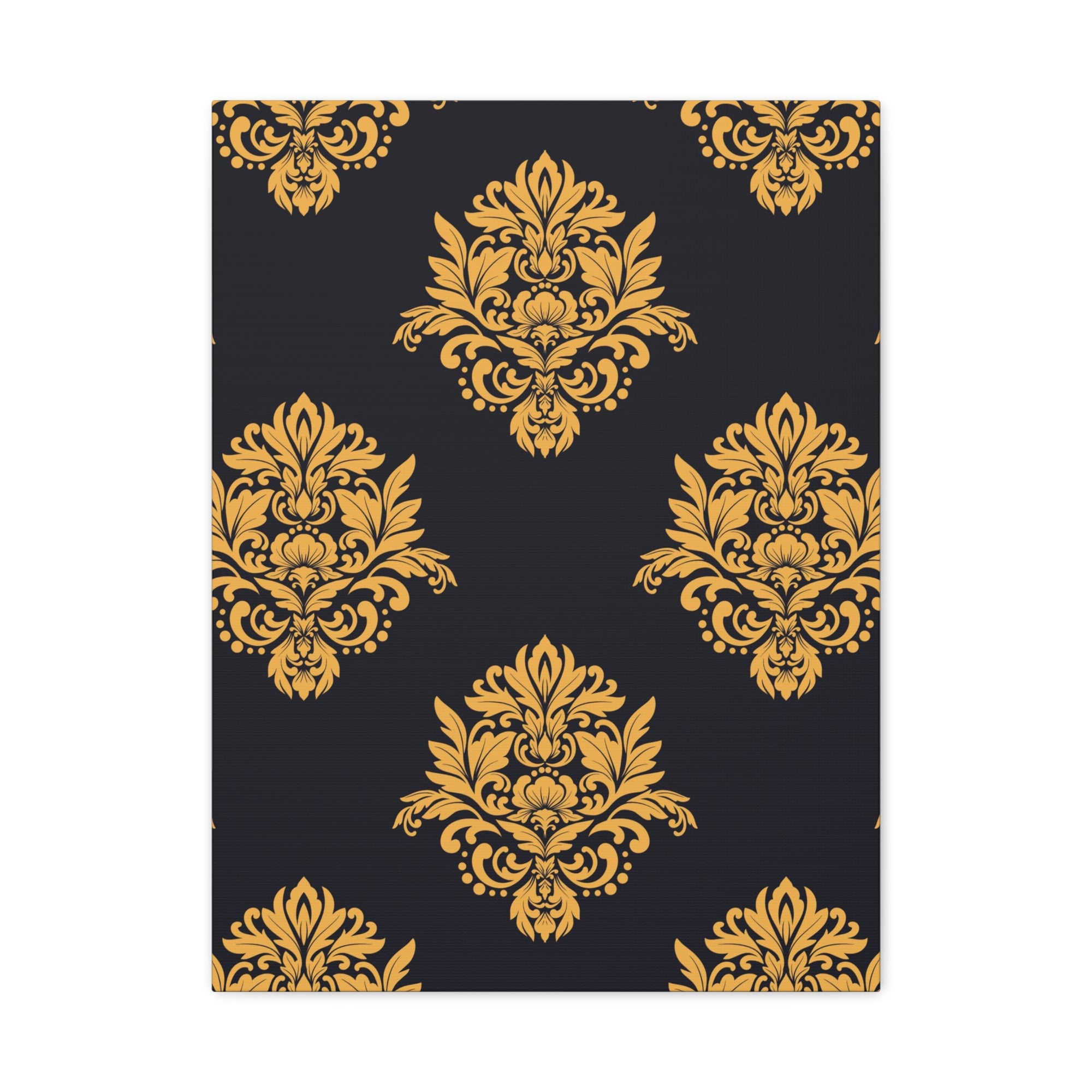 Damask Pattern 034 - 18 in x 24 in Matte Canvas, Stretched, 1.25 in