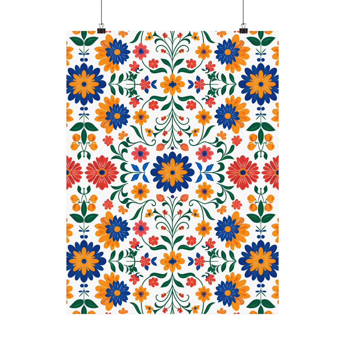 Mexican Floral Fiesta Pattern 016 - 18 in x 24 in Matte Poster