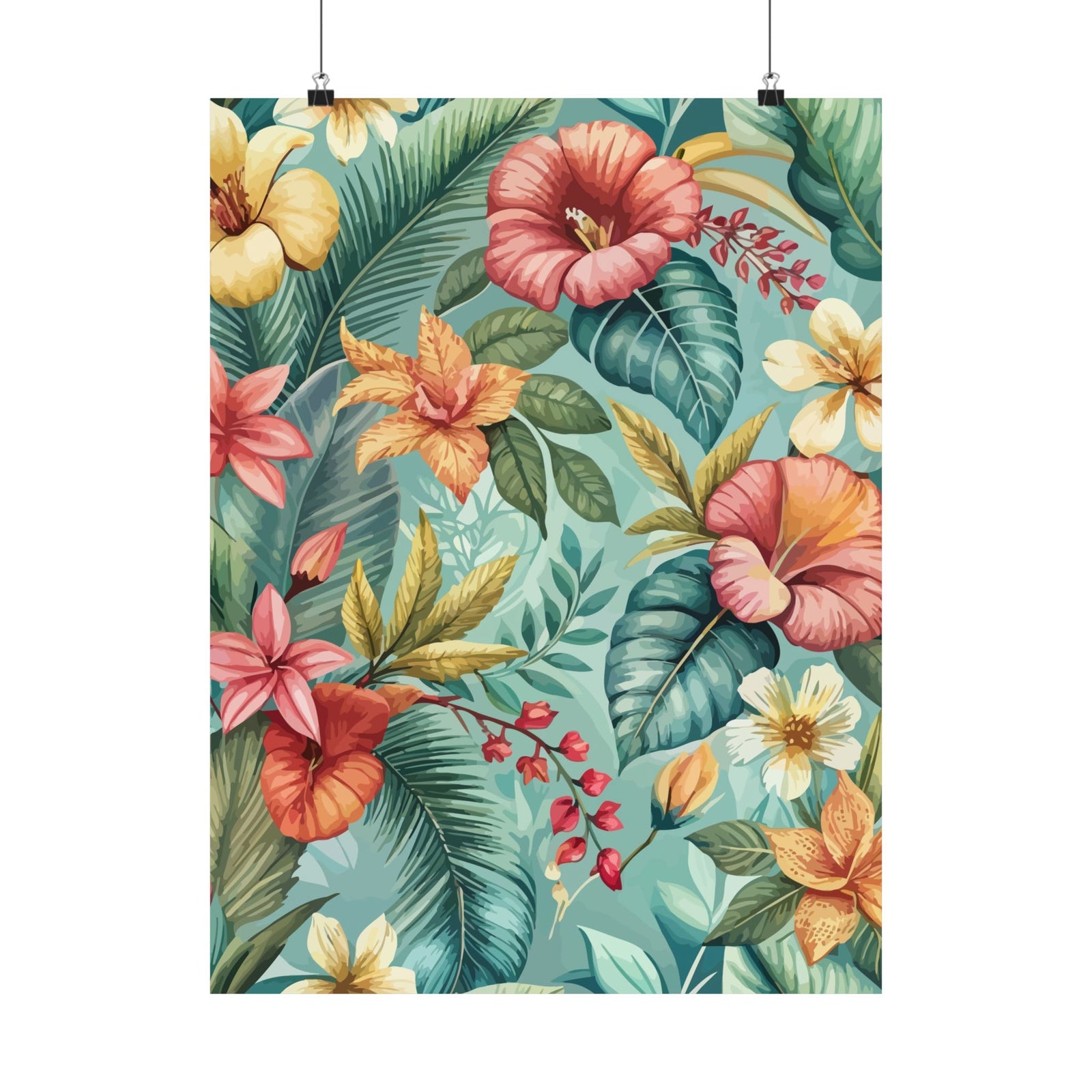 Folk Floral Pattern, Balinese Inspired 06 - 18 in x 24 in Matte Poster
