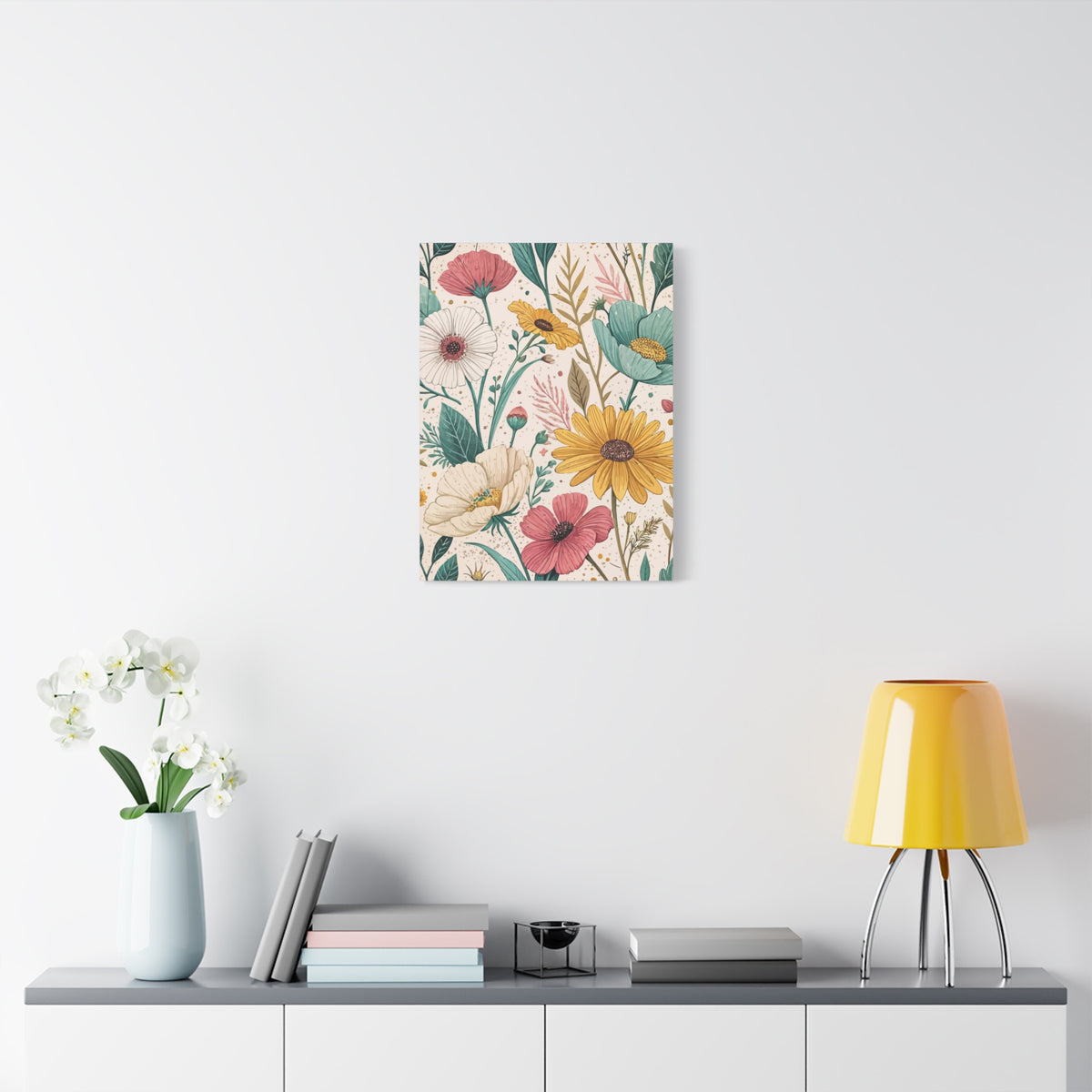 Wildflowers Pattern 108 - 18 in x 24 in Matte Canvas, Stretched, 1.25 in