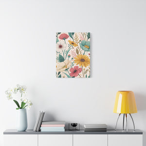 Wildflowers Pattern 108 - 18 in x 24 in Matte Canvas, Stretched, 1.25 in