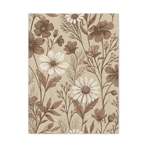 Wildflowers Pattern 077 - 18 in x 24 in Matte Canvas, Stretched, 1.25 in