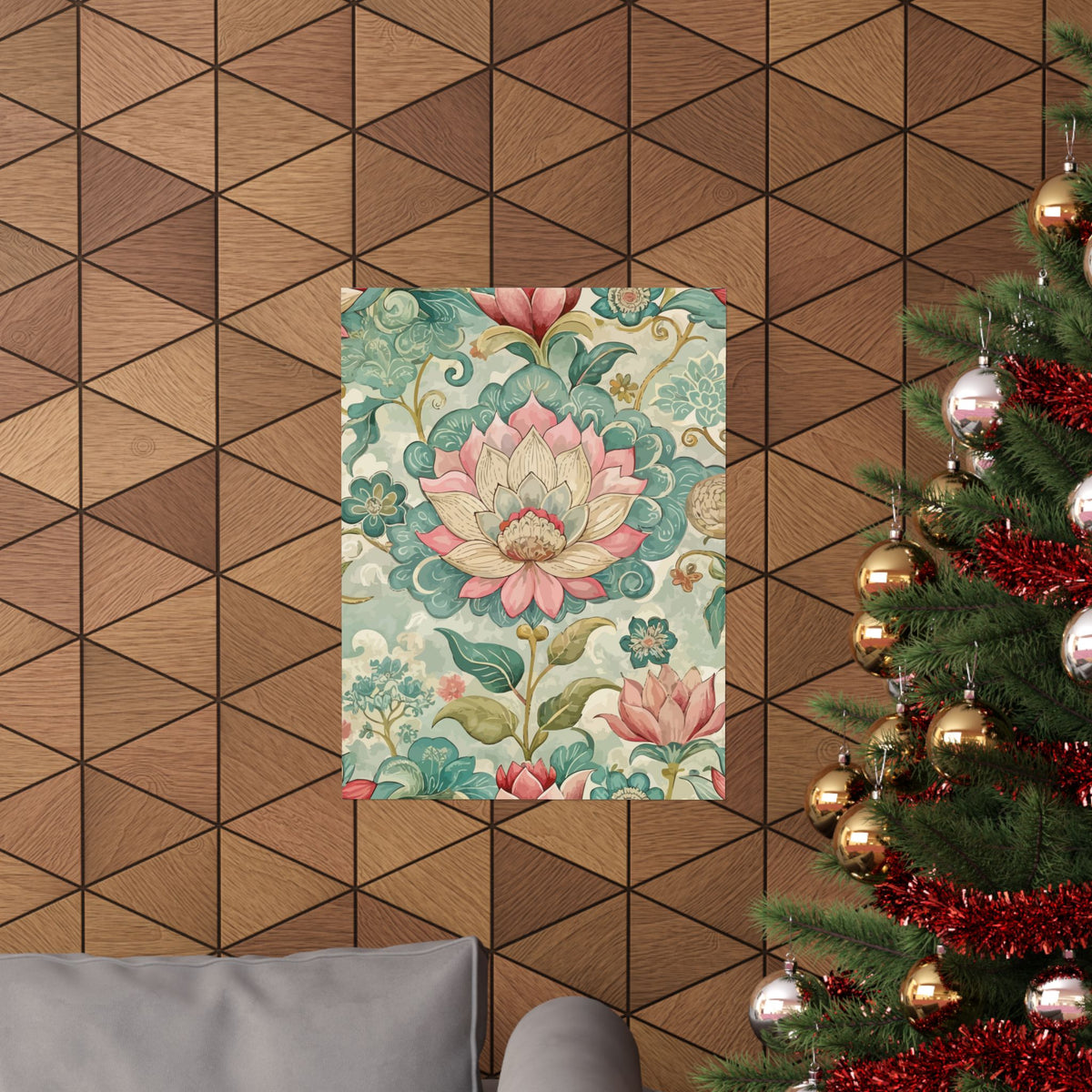Folk Floral Pattern, Nepalese Inspired 02 - 18 in x 24 in Matte Poster