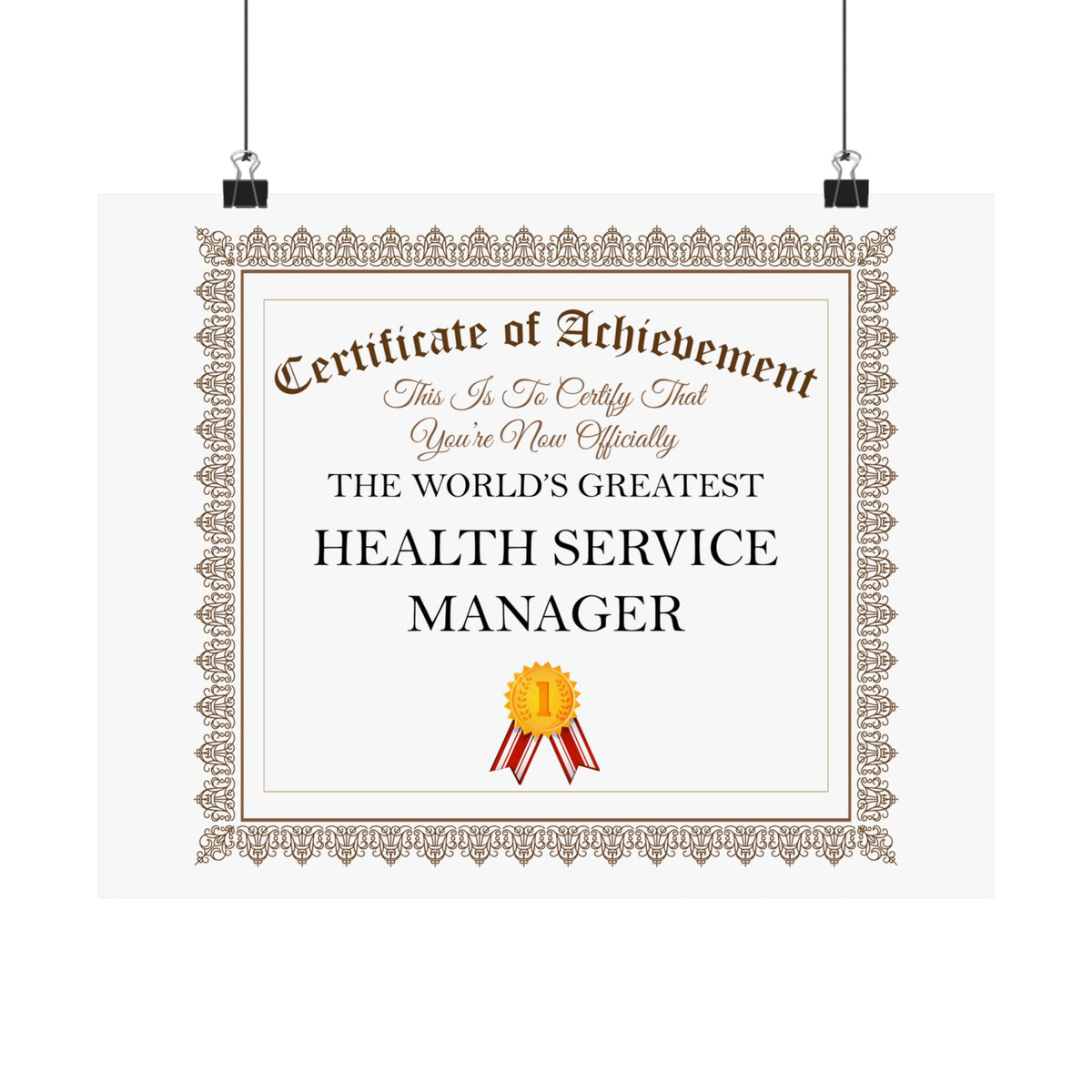 World's Greatest Health Service Manager - 14 in x 11 in Matte Poster