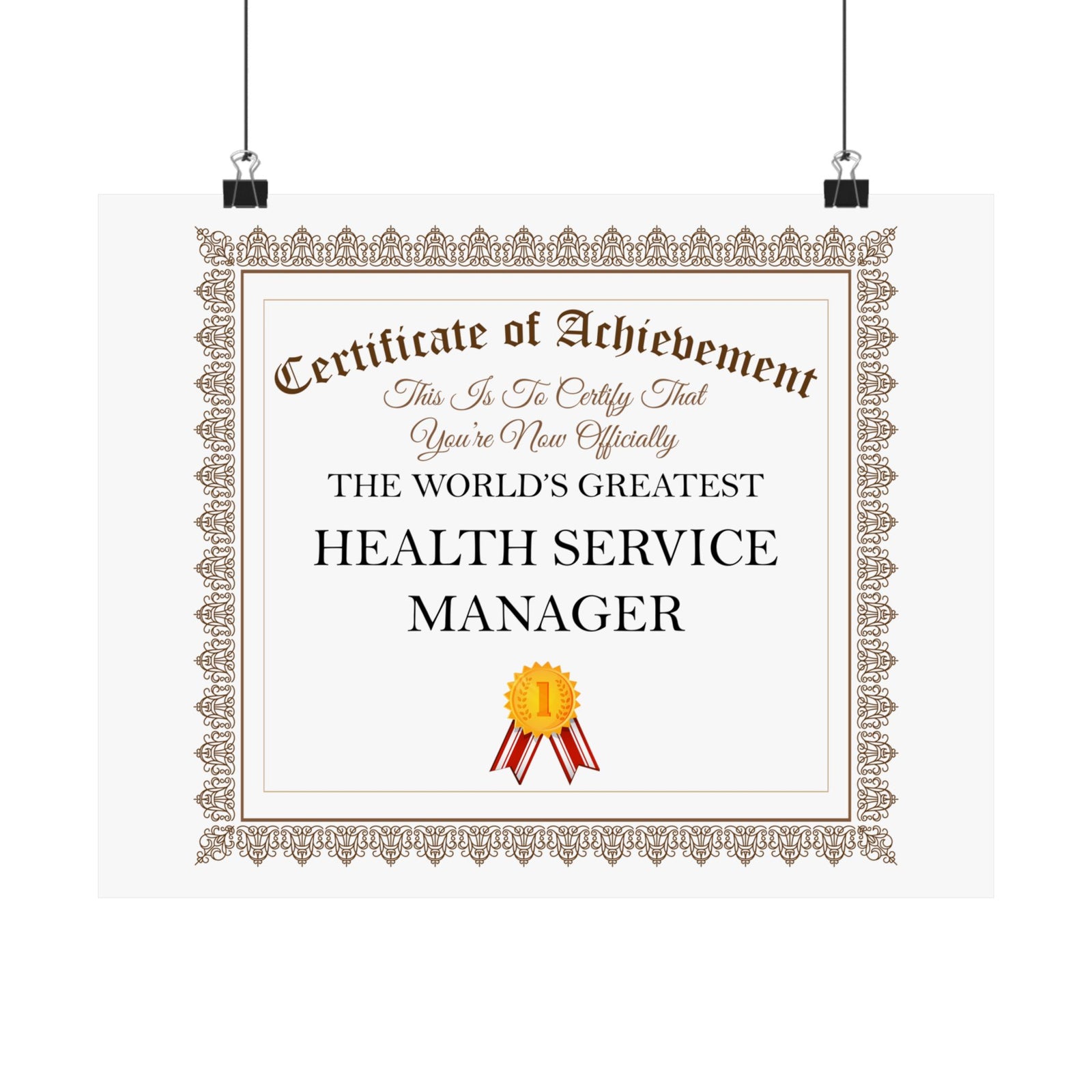 World's Greatest Health Service Manager - 14 in x 11 in Matte Poster
