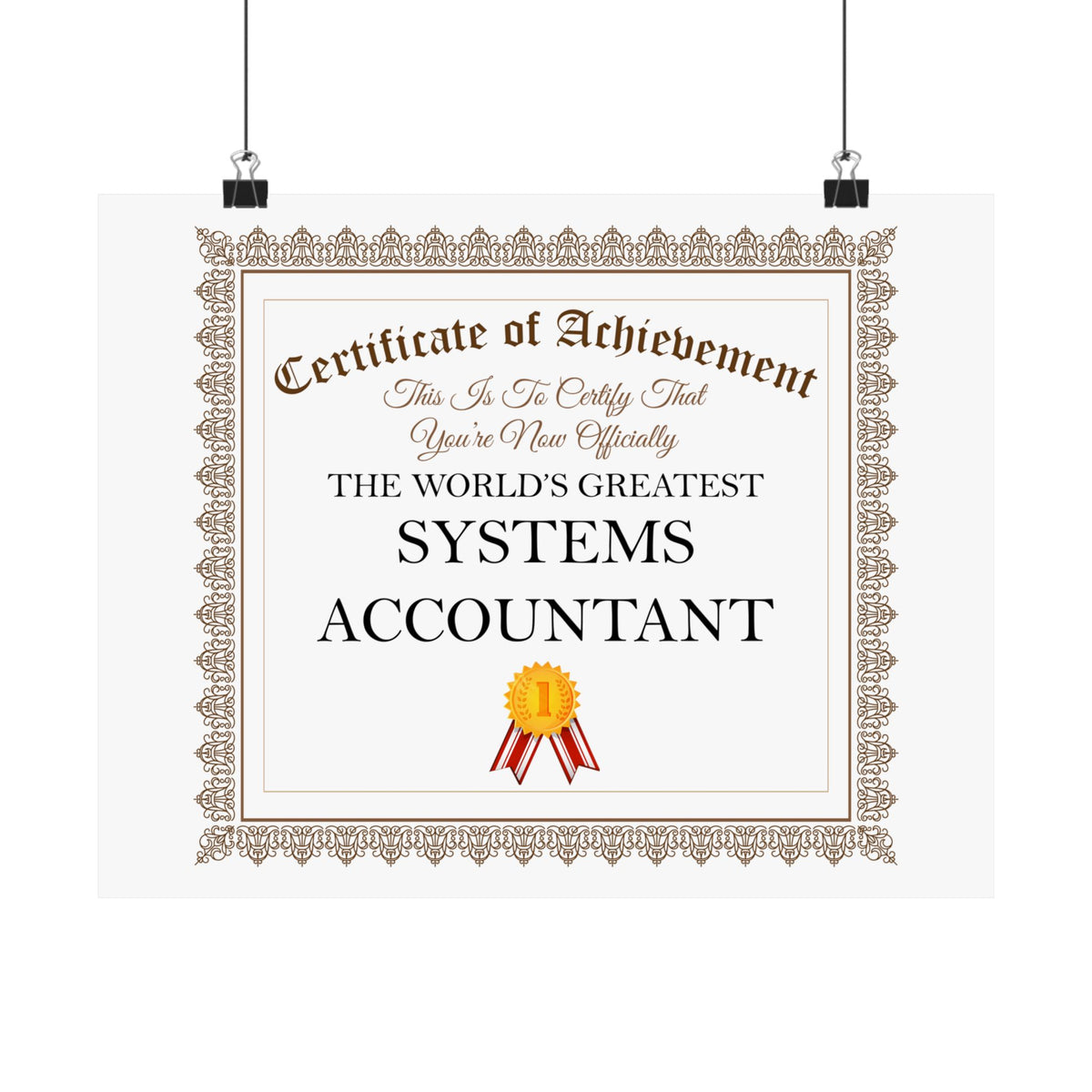 World's Greatest Systems Accountant - 14 in x 11 in Matte Poster