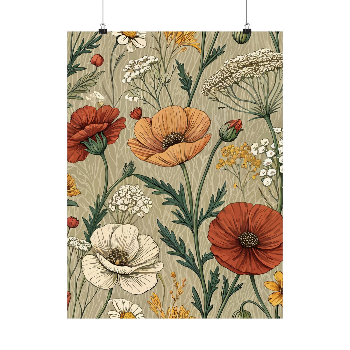 Wildflowers Pattern 140 - 18 in x 24 in Matte Poster