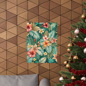 Folk Floral Pattern, Balinese Inspired 05 - 18 in x 24 in Matte Poster