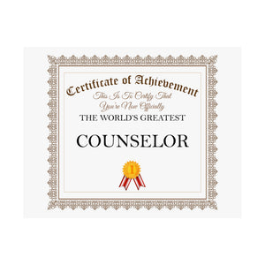 World's Greatest Counselor - 14 in x 11 in Matte Poster