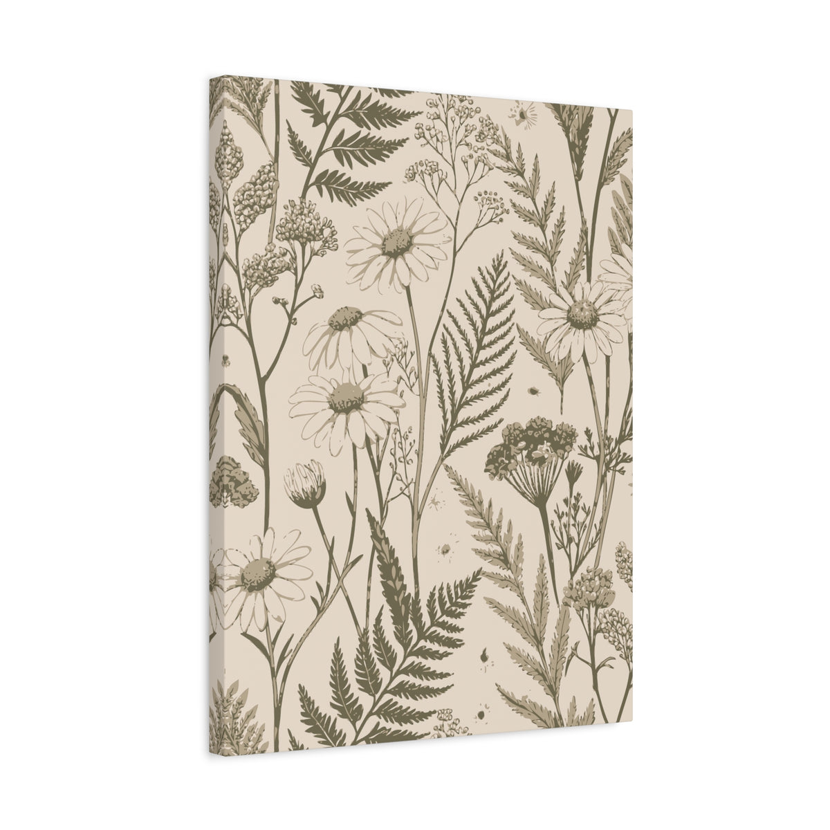 Wildflowers Pattern 048 - 18 in x 24 in Matte Canvas, Stretched, 1.25 in