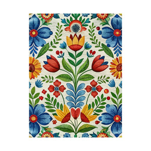 Folk Floral Pattern, Swedish Inspired 02 - 18 in x 24 in Matte Poster