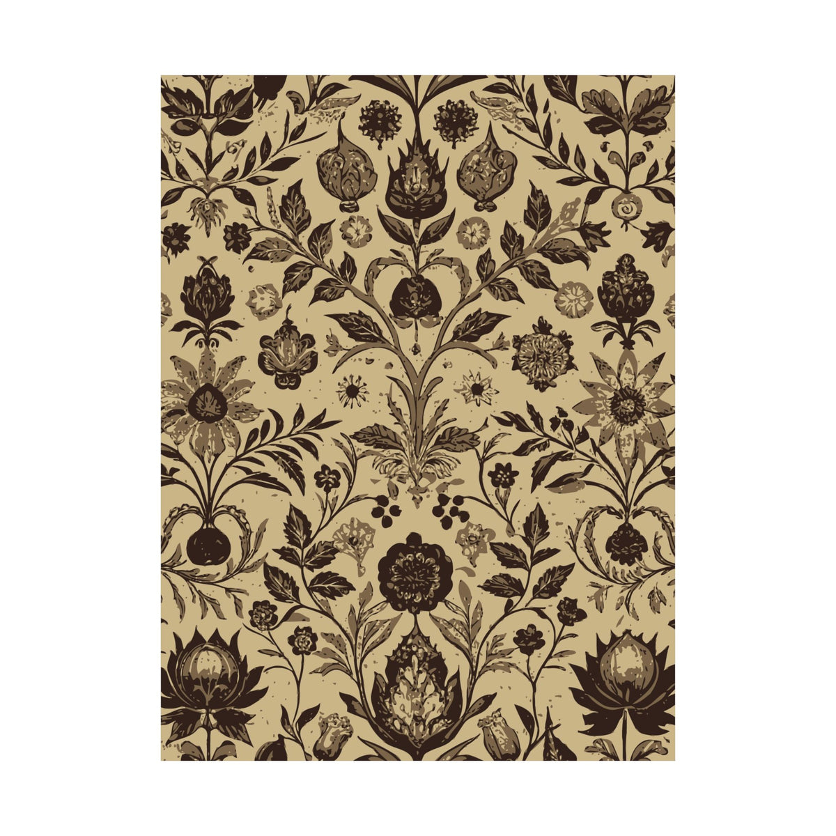 Folk Floral Pattern, Afghan Inspired 01 - 18 in x 24 in Matte Poster