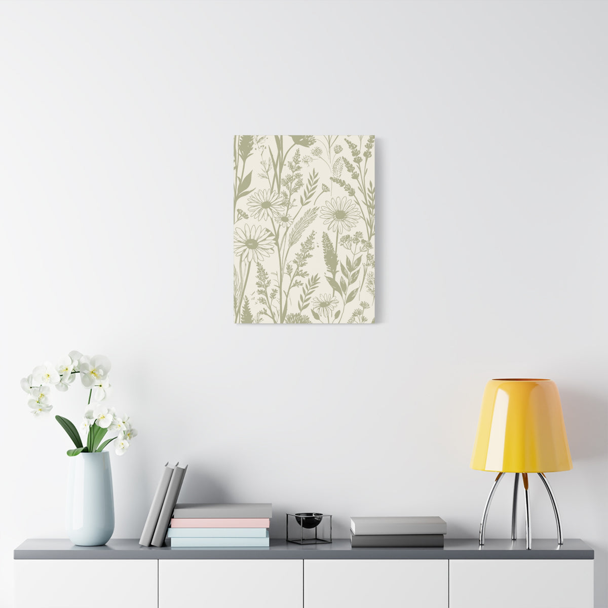 Wildflowers Pattern 055 - 18 in x 24 in Matte Canvas, Stretched, 1.25 in