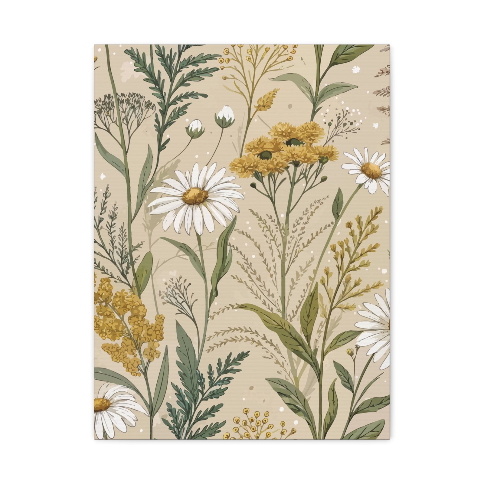 Wildflowers Pattern 138 - 18 in x 24 in Matte Canvas, Stretched, 1.25 in