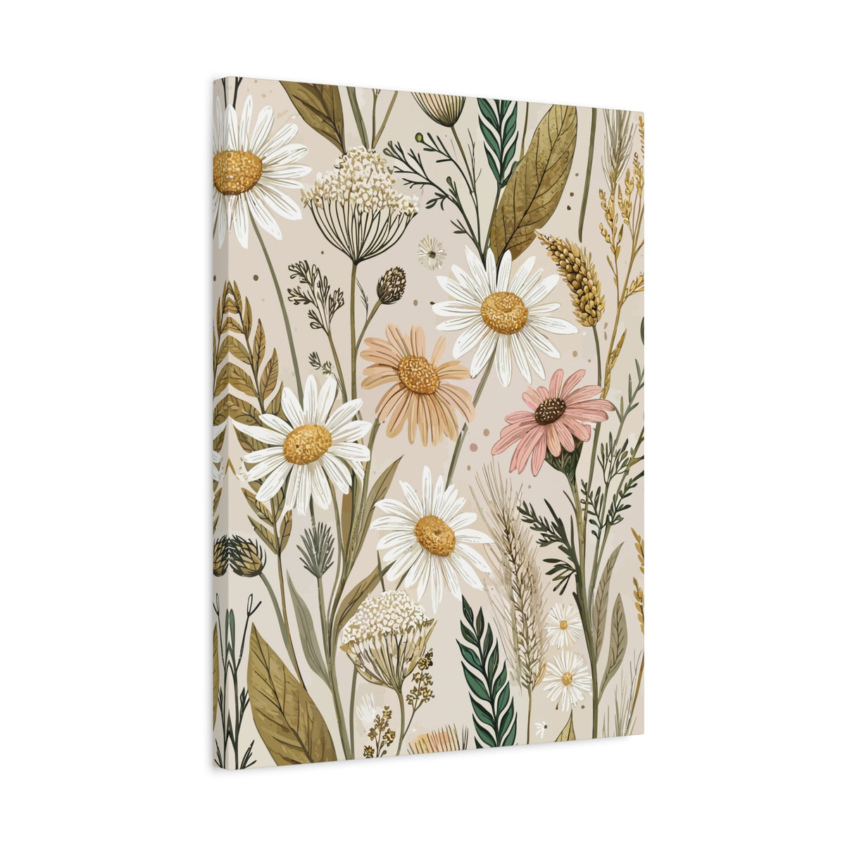 Wildflowers Pattern 012 - 18 in x 24 in Matte Canvas, Stretched, 1.25 in